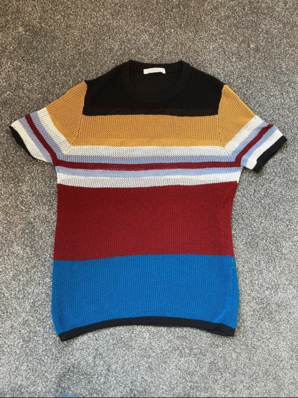 Women’s Colorblock Short-Sleeve Knit Sweater - Multicolor